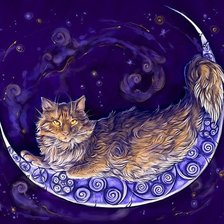 Схема вышивки «Лунный кот»