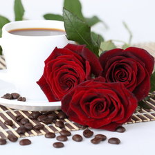 Схема вышивки «Кофе и роза»
