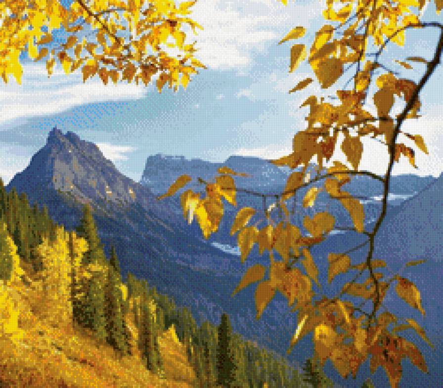 Осень в горах - пейзаж, природа, горы, осень, деревья - предпросмотр