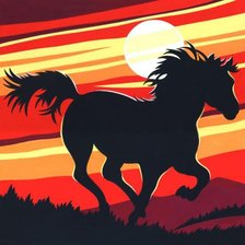лошадь на закате