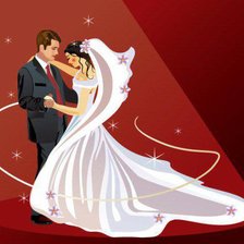 Оригинал схемы вышивки «Жених и невеста танцуют» (№990427)