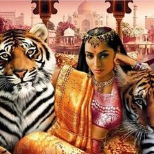 Индианка с тиграми