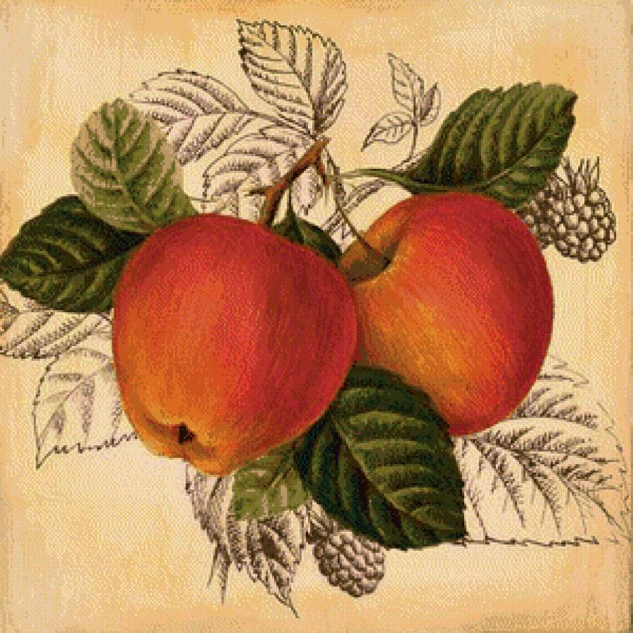 Серия "Фрукты, ягоды" - панно, яблоки, на кухню - предпросмотр