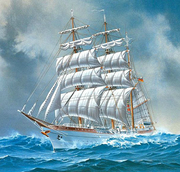 Парусник - море, волны, океан, парусник, корабль - оригинал