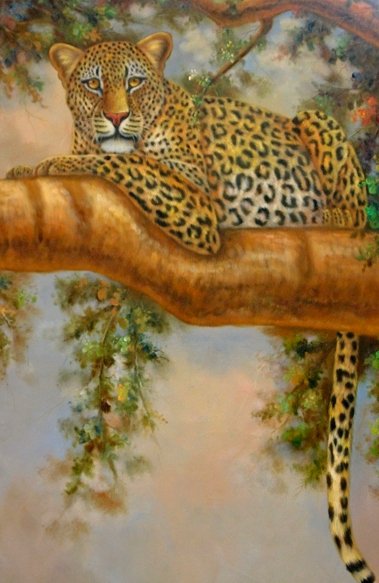 Леопард на дереве - дикие кошки, леопард - оригинал