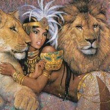 Схема вышивки «Cleopatra y sus leones»