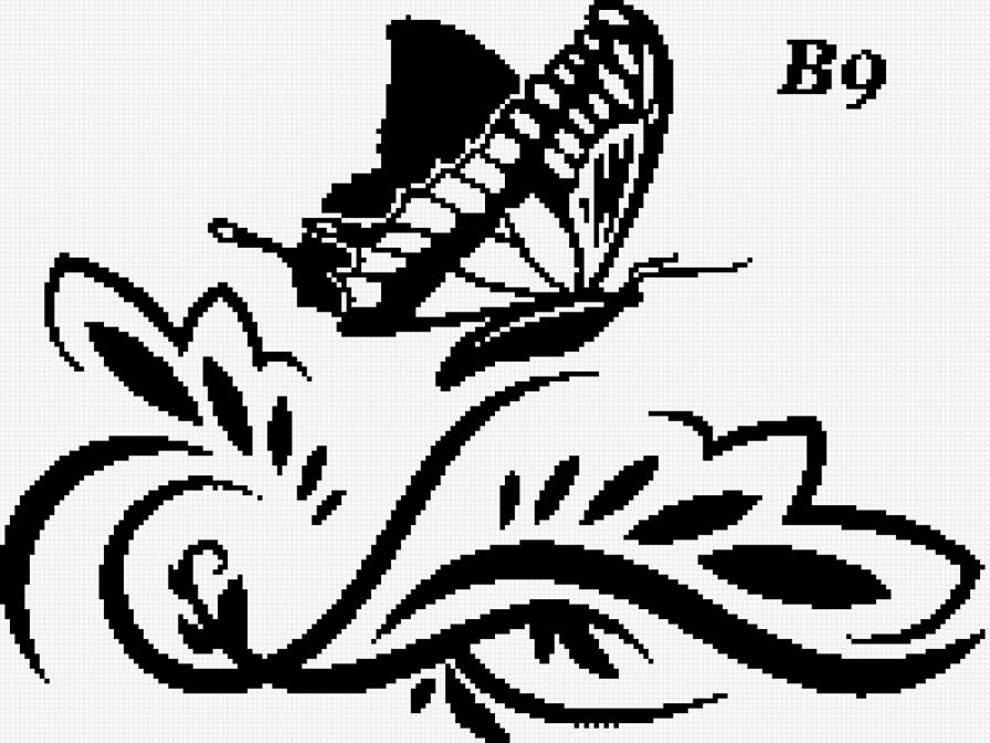бабочка - бабочка монохром черно-белое - предпросмотр