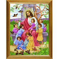Оригинал схемы вышивки «Иисус и дети» (№994480)
