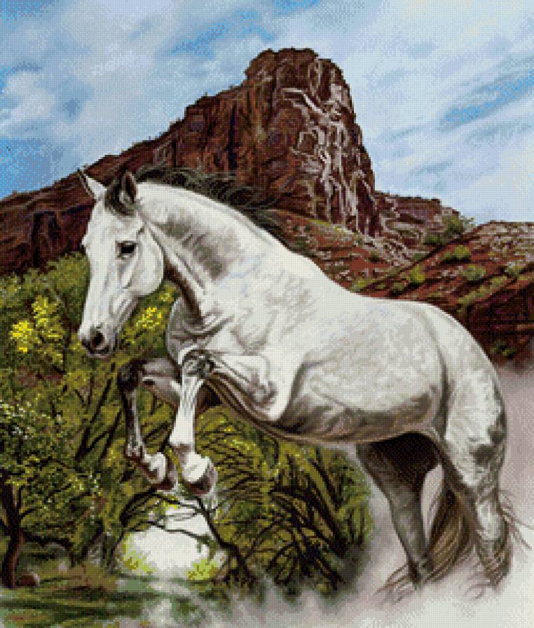 Серия "Лошади, кони" - горы, природа, пейзаж - предпросмотр