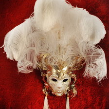 Венецианская маска Белый лебедь