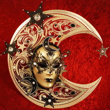 Схема вышивки «Венецианская маска Луна большая»