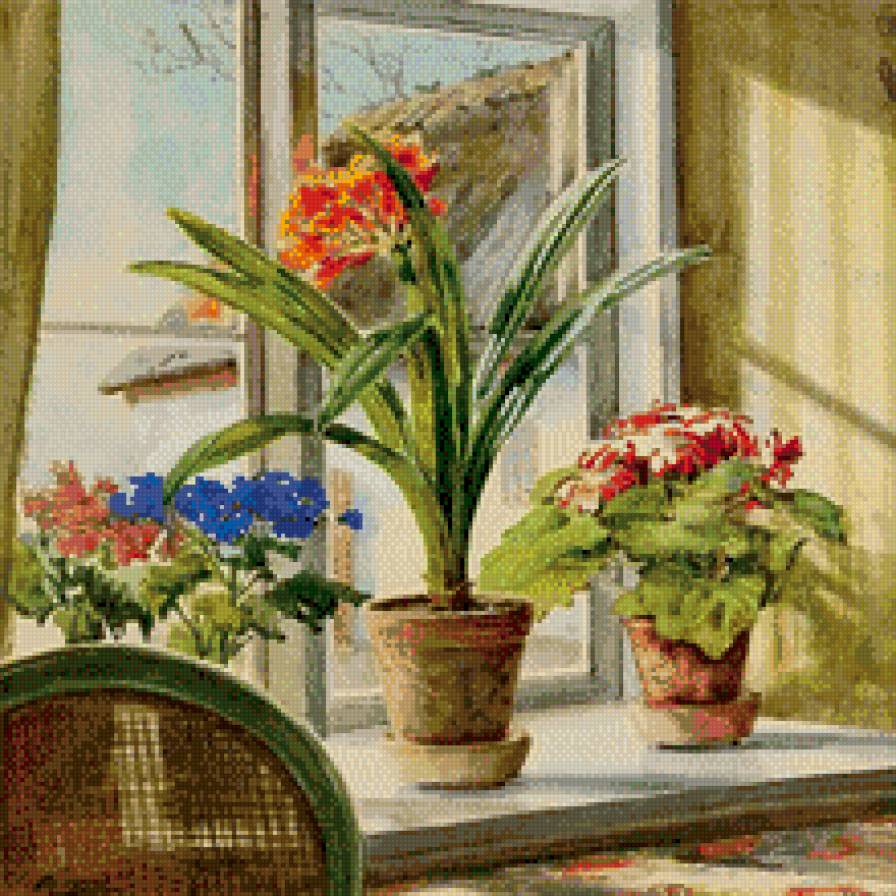 цветы на окне - цветы - предпросмотр