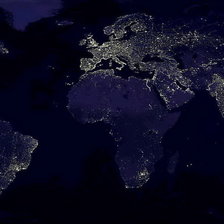 Космос. Земля ночью. Триптих общий вид