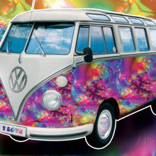 Оригинал схемы вышивки «Volkswagen camper I love» (№1008401)