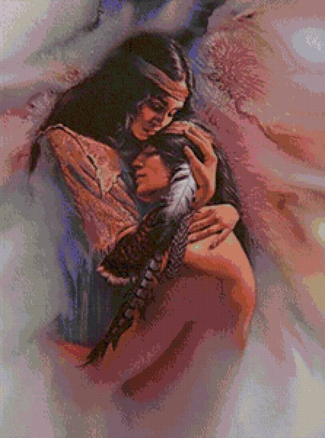 Из жизни индейцев - пара, любовь, романтика, он и она, индейцы - предпросмотр