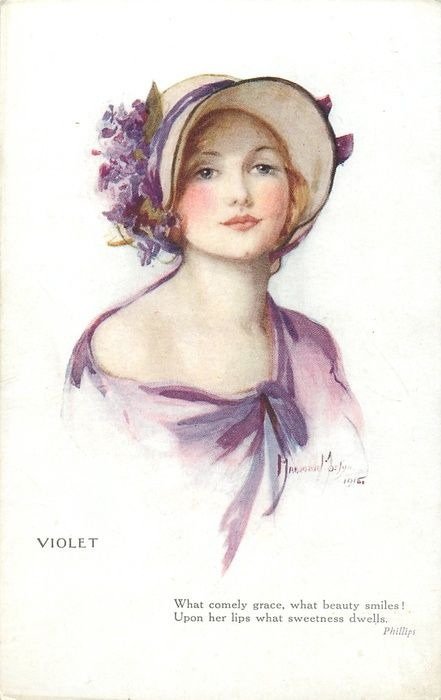 Violet - цветы, фиалка, девушка - оригинал