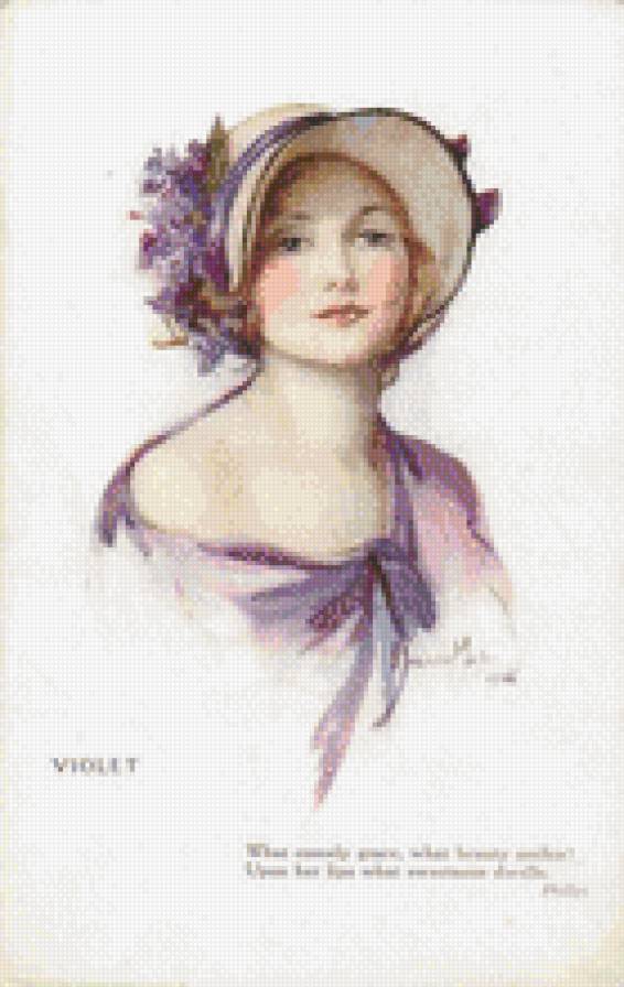 Violet - фиалка, цветы, девушка - предпросмотр