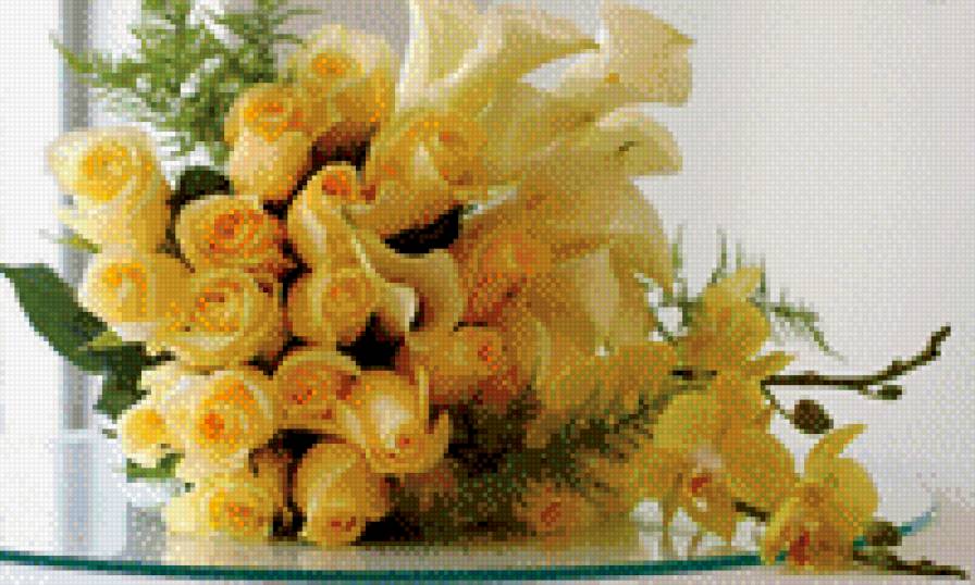 жёлтые розы - букет, желтые розы - предпросмотр