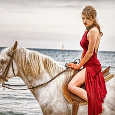 Схема вышивки «девушка на коне»