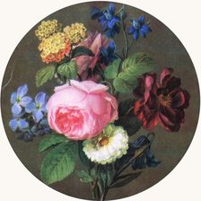 Оригинал схемы вышивки «Букет с розой. Художник Иоганн Самуэль Арнольд» (№1014830)