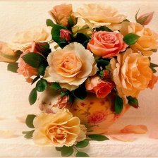 Оригинал схемы вышивки «Розы в вазе» (№1016316)
