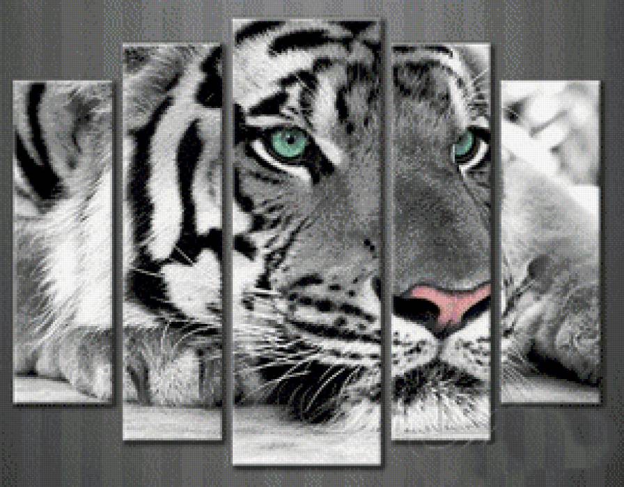 полиптих - животные, полиптих, триптих, тигры - предпросмотр