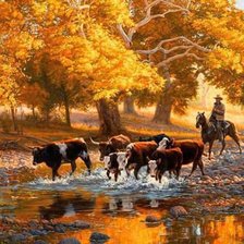 La manada atraves del rio