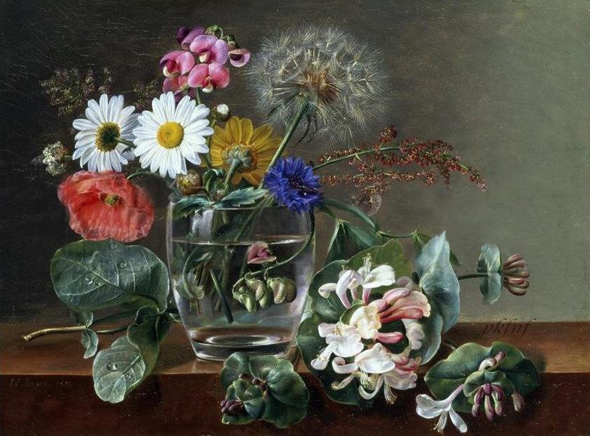 Полевые цветы - йохан лоренц дженсен, натюрморт, цветы, ваза, букет - оригинал