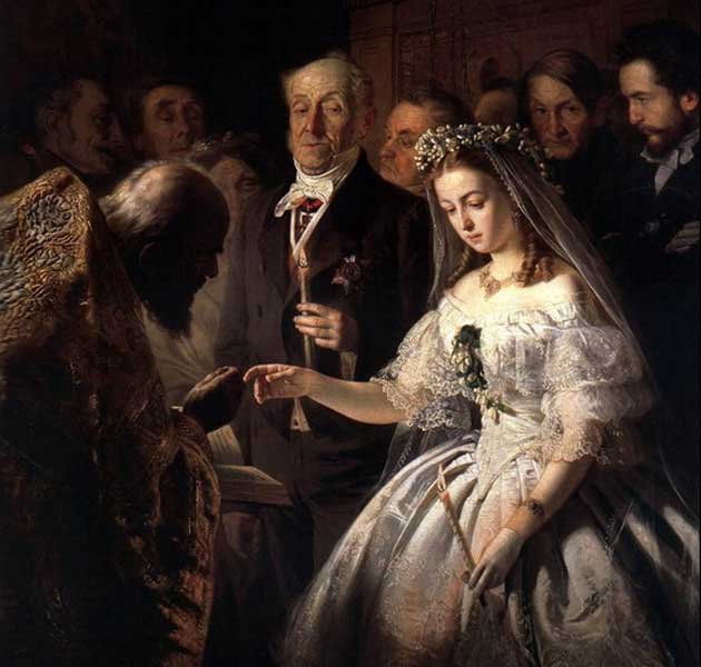 Неравный брак - картина 19 века, неравный брак, невеста - оригинал