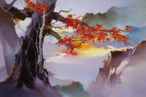 картина Hong Leung - китайский пейзаж - оригинал