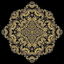Оригинал схемы вышивки «Черно-золотой орнамент» (№1026060)