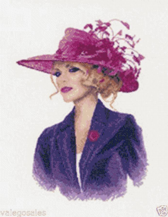 малиновая шляпа - леди, девушка - предпросмотр