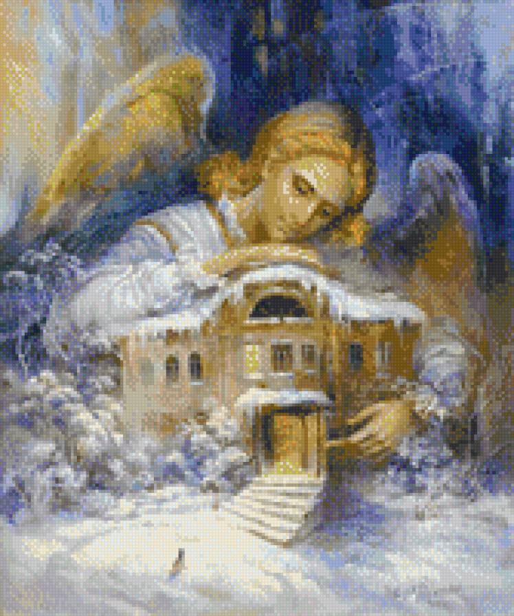 Ангел моего дома - зима, дом, ангел - предпросмотр