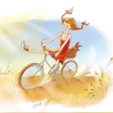 Прогулка - велосипед, девушка, лето - оригинал
