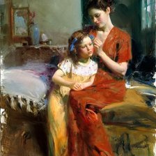 Оригинал схемы вышивки «мать и дитя» (№1042118)