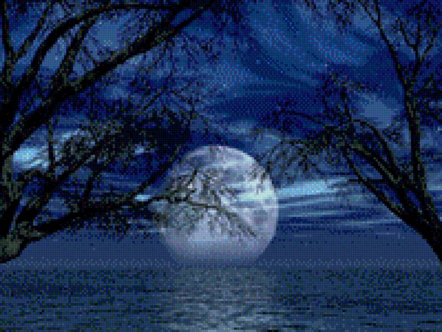 Луна - восход, вода..., луна - предпросмотр
