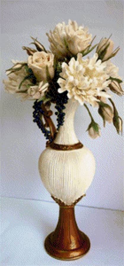 ваза с букетом - ваза, цветы, хризантемы - предпросмотр