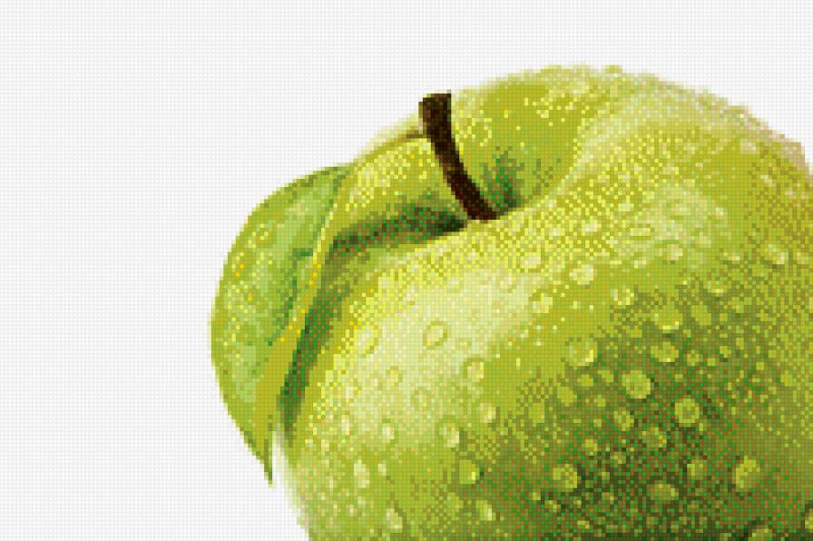 зеленое яблоко - крест, яблоко, натюрморт - предпросмотр