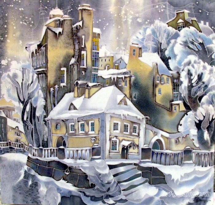 Зимний город - город, снег, зима - оригинал