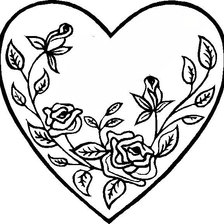 Оригинал схемы вышивки «серце и розы» (№1052086)