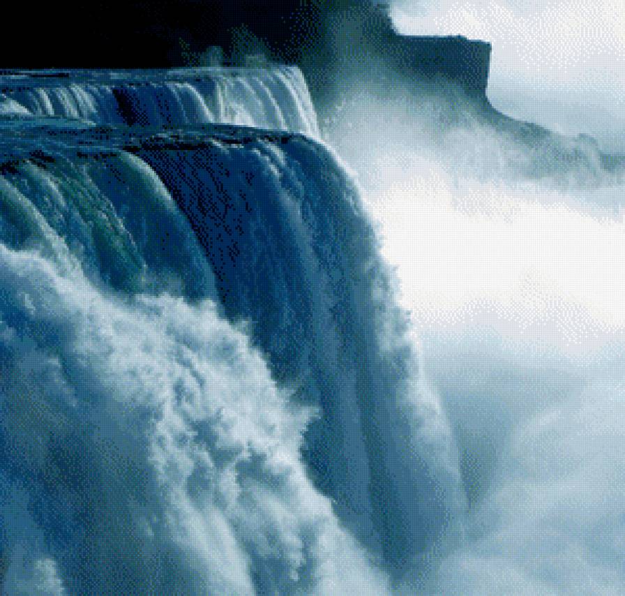Бушующий водопад. - водопад, вода, процветание, символ - предпросмотр