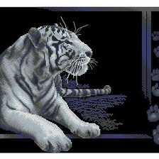 Оригинал схемы вышивки «белый тигр» (№1054669)