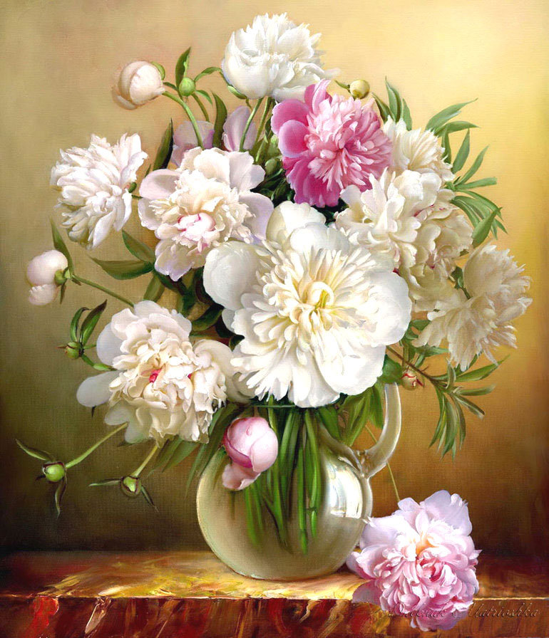 Пионы великолепные - крсота, цветы, пионы, ваза, нежность - оригинал