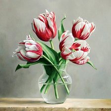 Оригинал схемы вышивки «тюльпаны» (№1056170)
