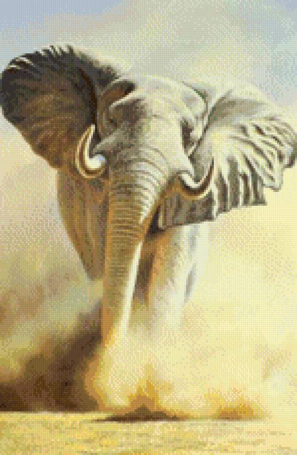 слон - животные, искусство, живопись, картина - предпросмотр
