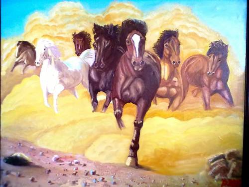 лошади - картина, живопись, искусство, животные - оригинал