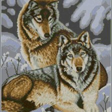 Оригинал схемы вышивки «волки» (№1057887)