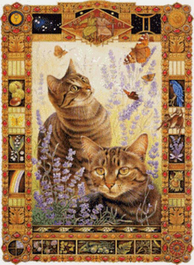кошачий портрет - кошка, близнецы, коты, кот, котенок, кошки, портрет - предпросмотр
