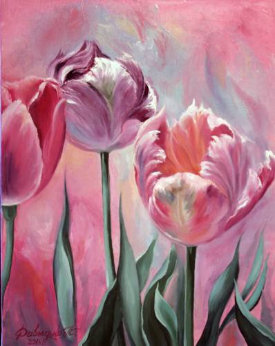 Тюльпаны 2 - цветы, живопись, картина, искусство - оригинал