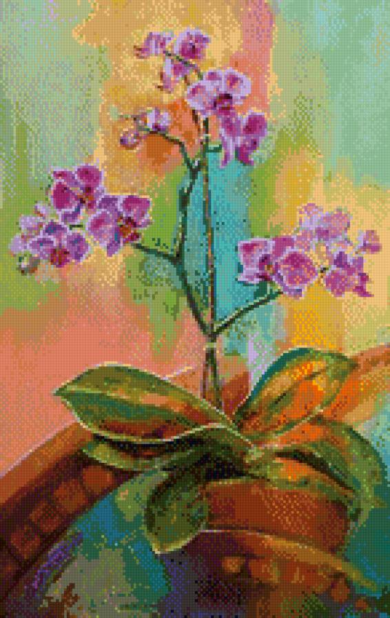 Орхидея - искусство, цветы, живопись, картина - предпросмотр